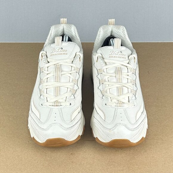 Skechers D'Lites Good Neutral Memory Foam Walking Shoes Womens 10 Off White - Picture 2 of 11